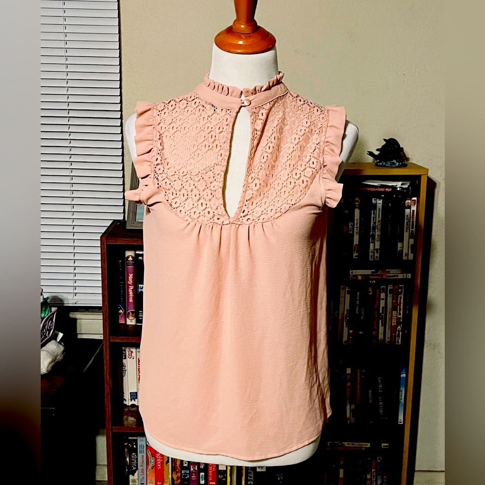 Lily White Lace Blush Pink Blouse